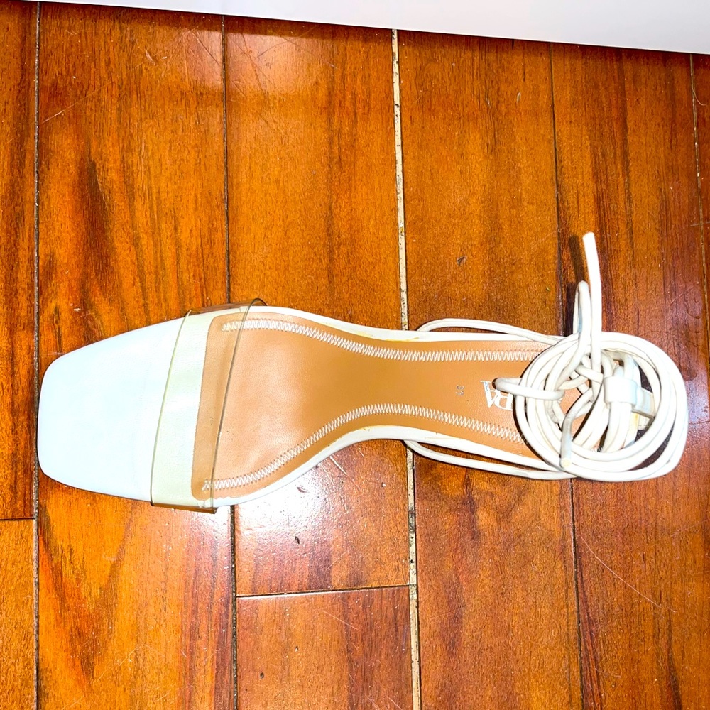 White Petite Wooden Heels